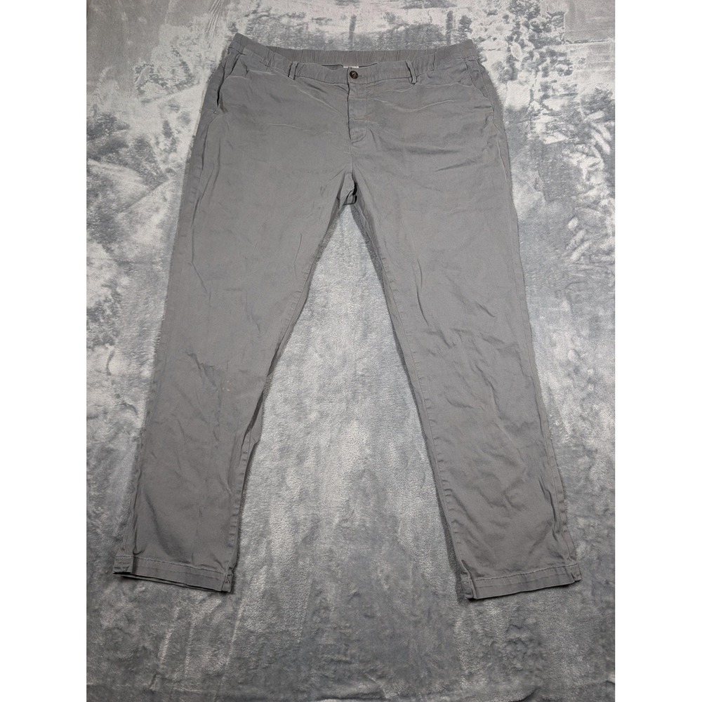 Bearbottom Pants Mens 3XL 32 Gray Stretch Chino Casual Cotton Blend Stain Read